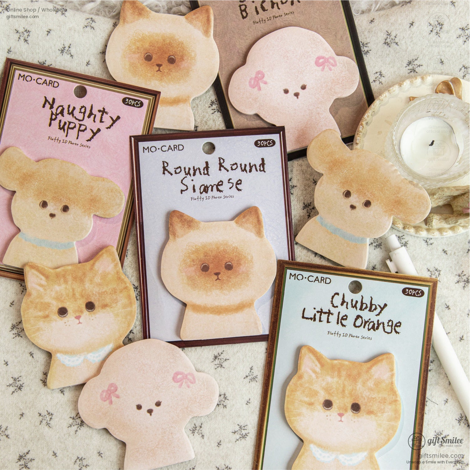 Die‑Cut Fuzzy Texture Animal Faces 30 Sheets Sticky Notes | KS-SN-045