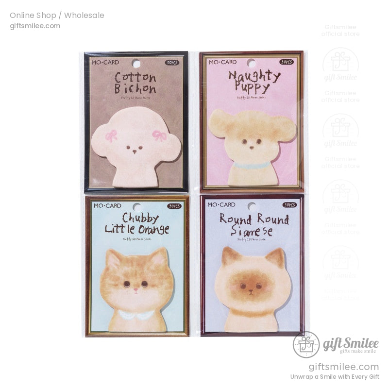 Die‑Cut Fuzzy Texture Animal Faces 30 Sheets Sticky Notes | KS-SN-045