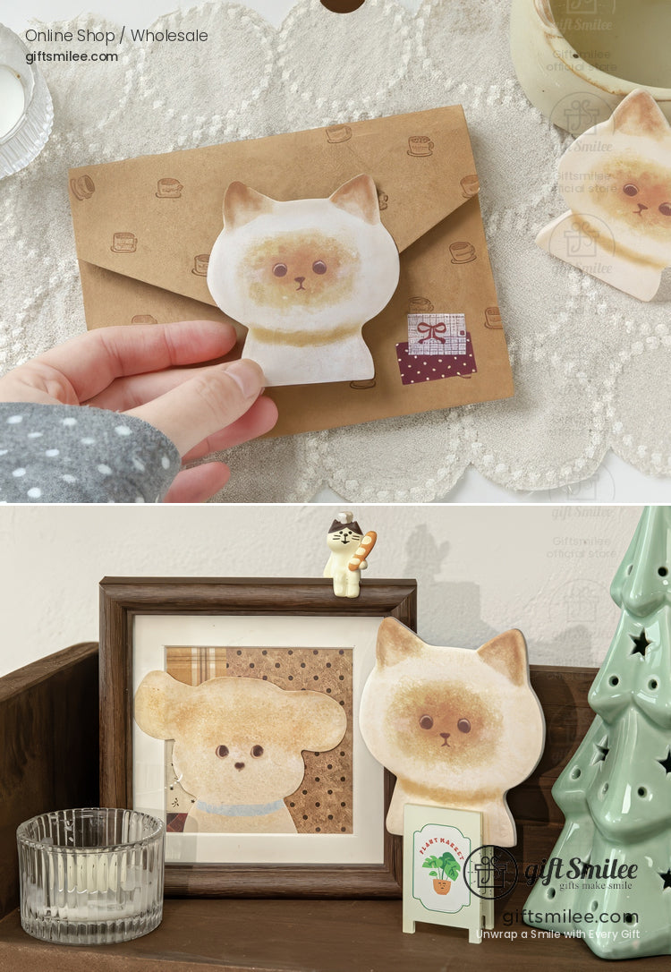 Die‑Cut Fuzzy Texture Animal Faces 30 Sheets Sticky Notes | KS-SN-045