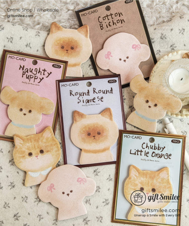 Die‑Cut Fuzzy Texture Animal Faces 30 Sheets Sticky Notes | KS-SN-045