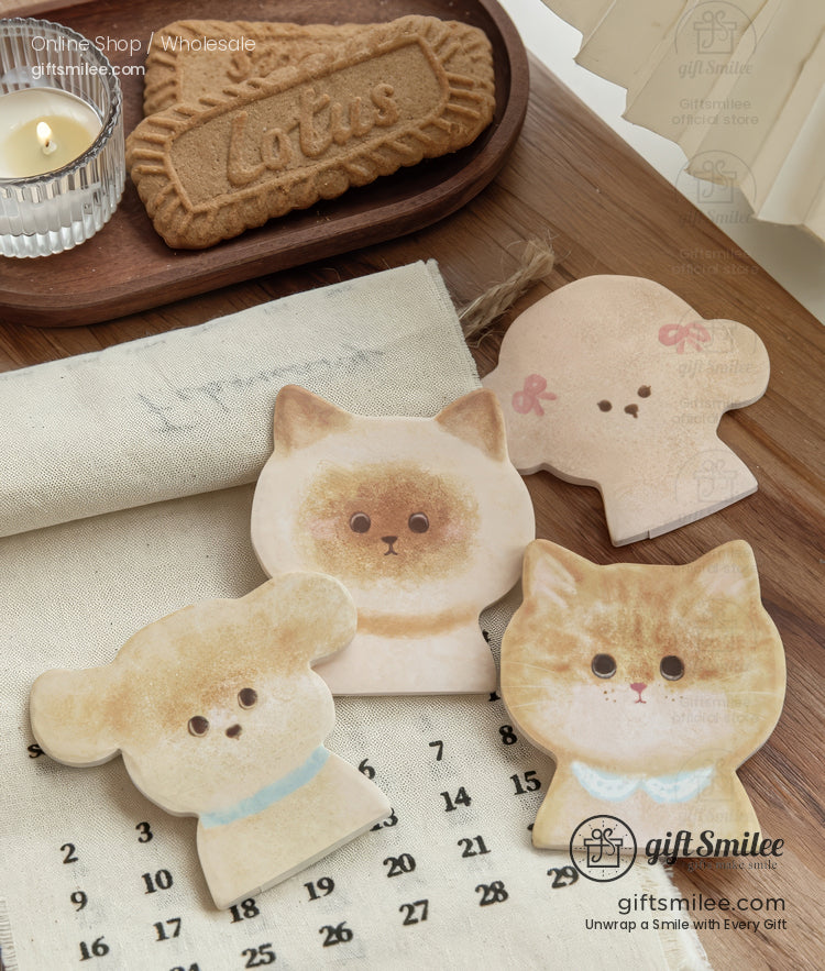 Die‑Cut Fuzzy Texture Animal Faces 30 Sheets Sticky Notes | KS-SN-045