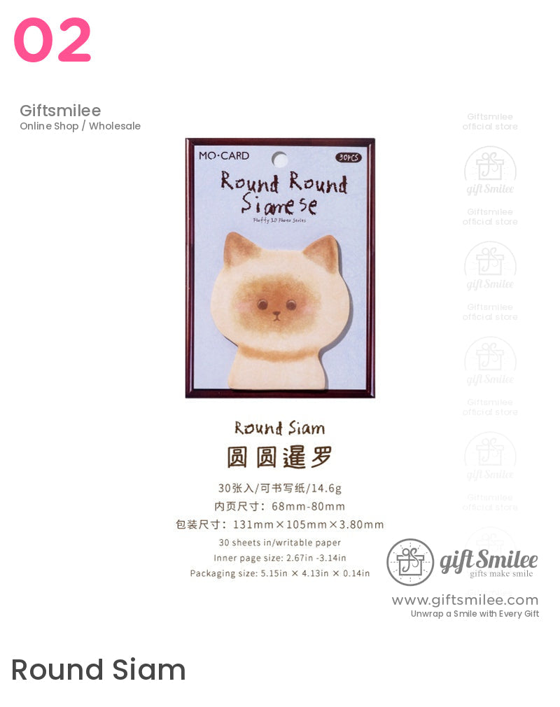 Die‑Cut Fuzzy Texture Animal Faces 30 Sheets Sticky Notes | KS-SN-045