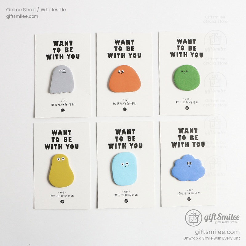 Die-Cut Cartoon Creature Assorted Colors Sticky Notes | KS-SN-048