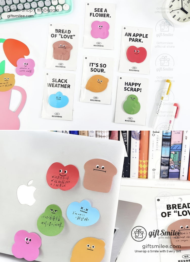 Die-Cut Cartoon Creature Assorted Colors Sticky Notes | KS-SN-048