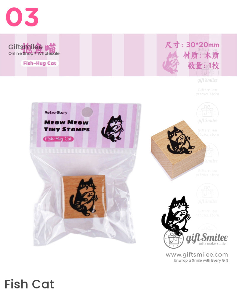 復古貓橡皮圖章 | KS-WS-332