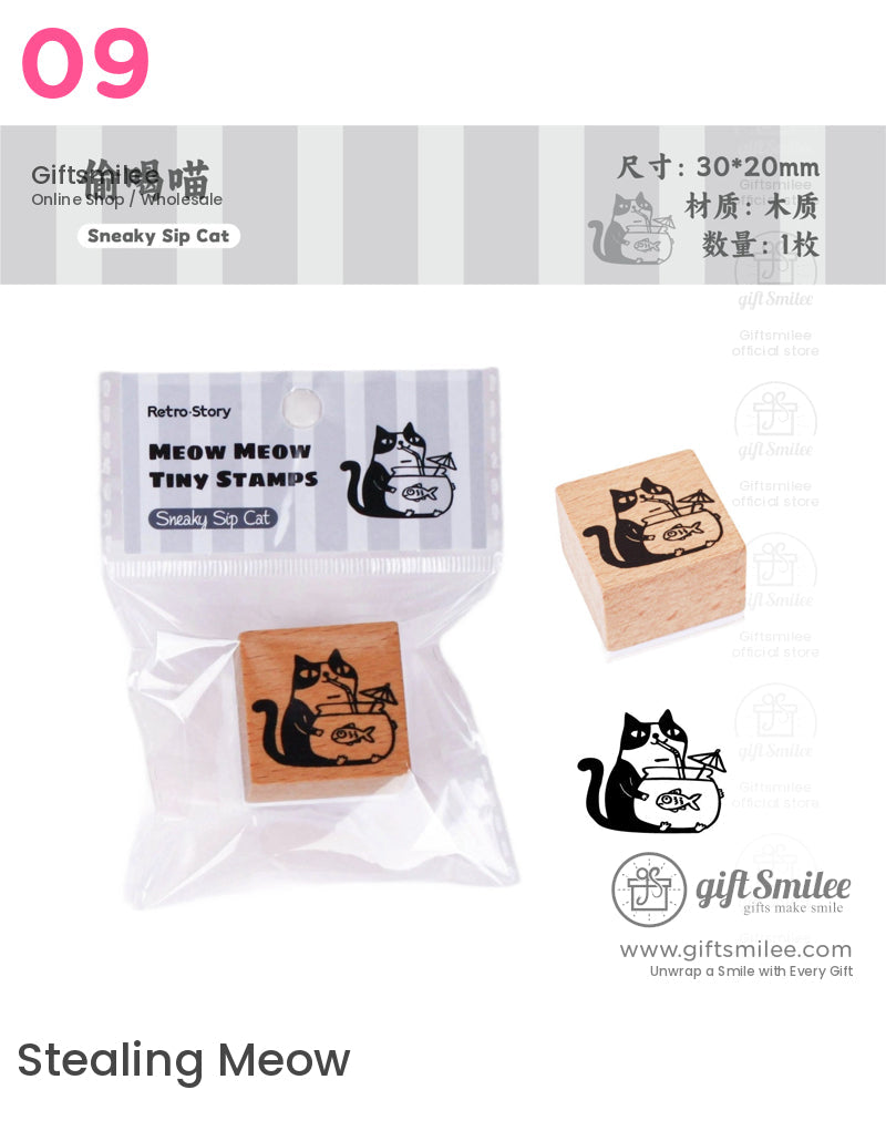 復古貓橡皮圖章 | KS-WS-332