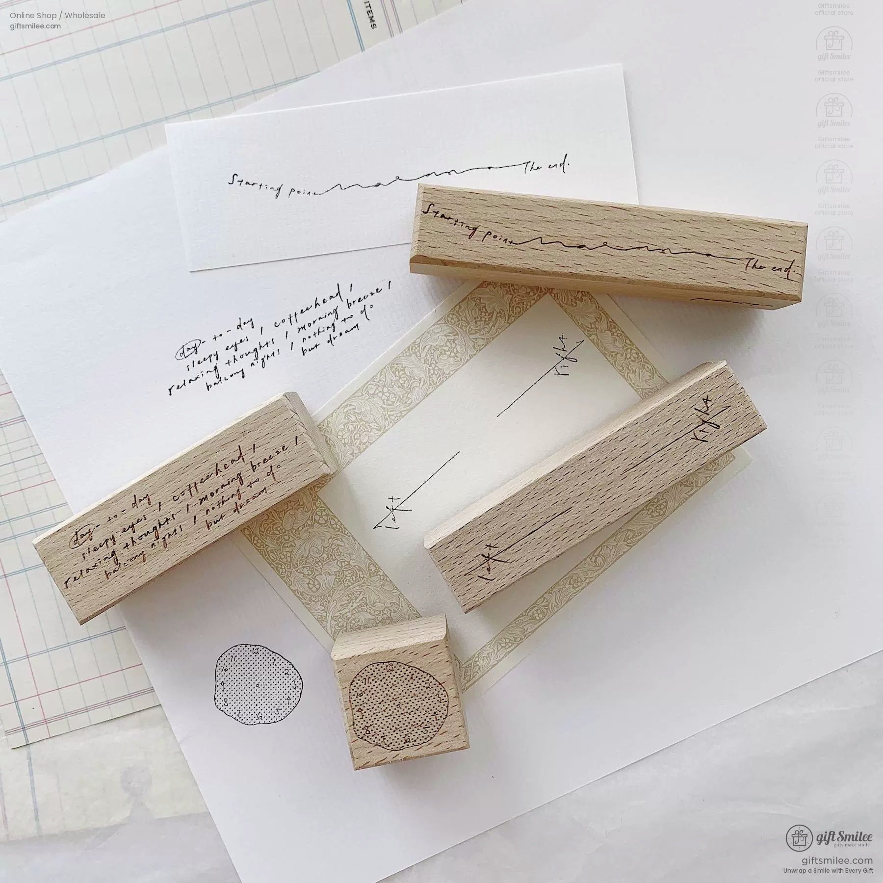 Clock Daily Life Wood Rubber Stamps Set | KS-WS-347