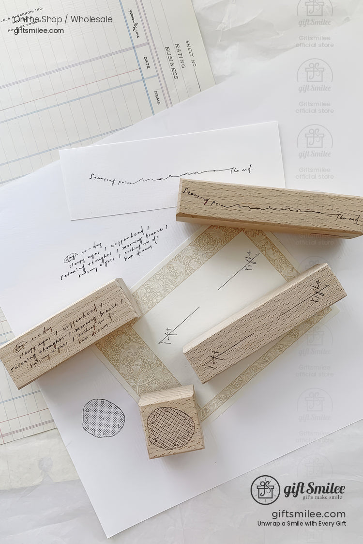 Clock Daily Life Wood Rubber Stamps Set | KS-WS-347