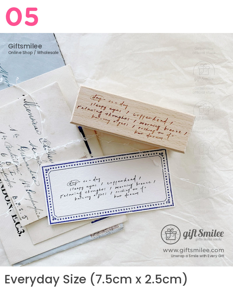 Clock Daily Life Wood Rubber Stamps Set | KS-WS-347