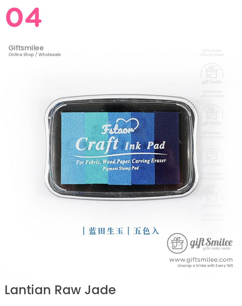 Multicolor blue gradient craft ink pad with plastic case ideal for fabric wood paper and carving stamps
