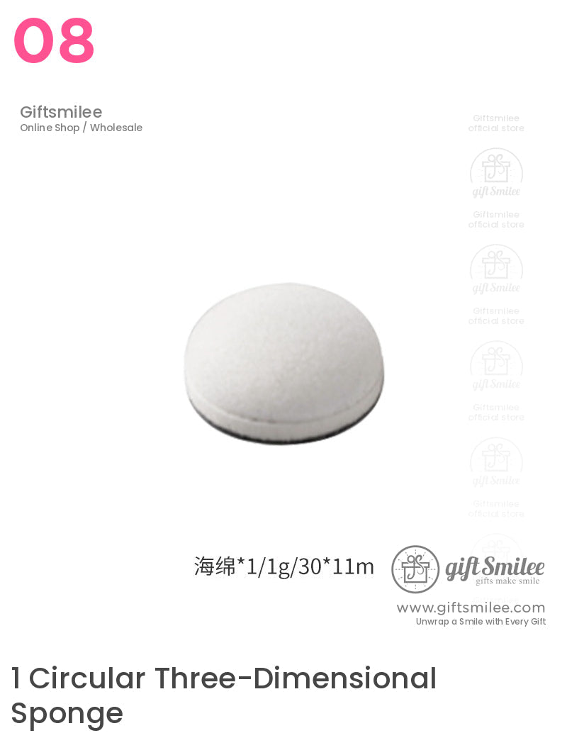 White round compressed sponge pad made of sea sponge material 30mm diameter 11mm thick lightweight design
