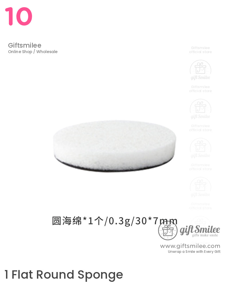 White round sponge pad with fine texture lightweight design 30mm diameter and 7mm thickness