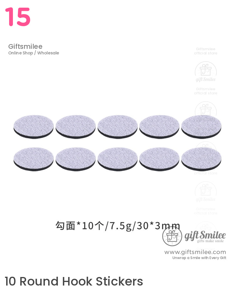 Set of ten round gray felt furniture pads with black backing 30mm diameter and 3mm thickness for floor protection