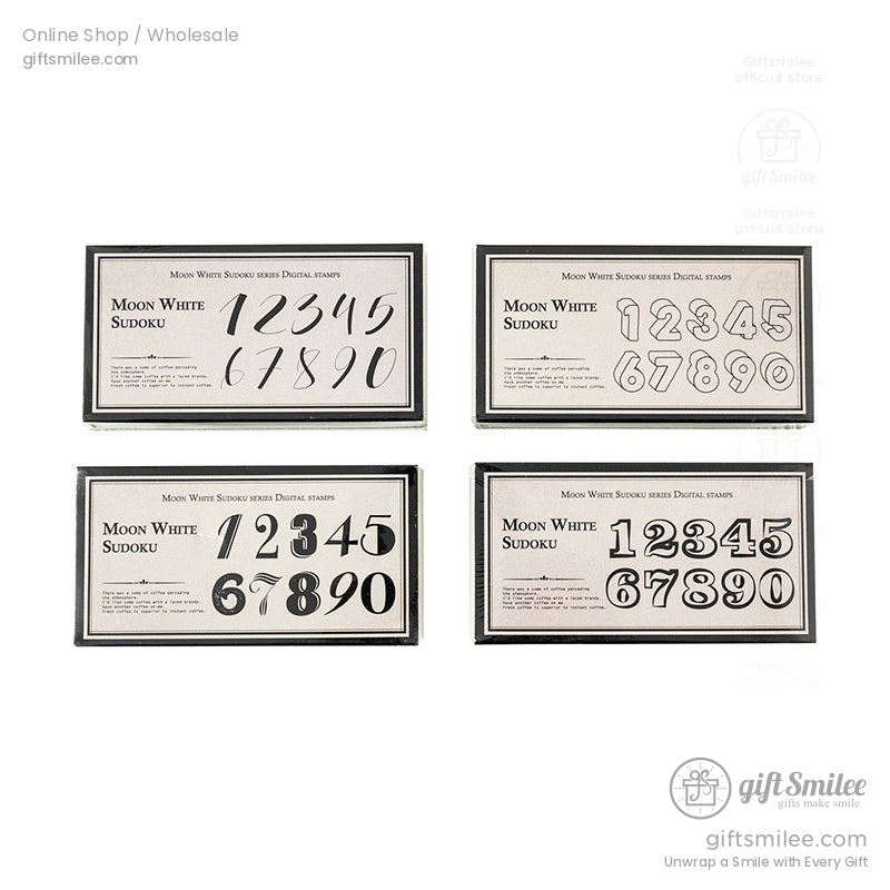 Vintage Number Fonts Rubber 0–9 Set Number Rubber Stamps | KS-WS-356