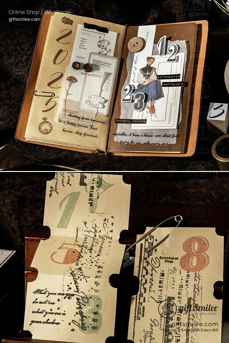 Vintage Number Fonts Rubber 0–9 Set Number Rubber Stamps | KS-WS-356