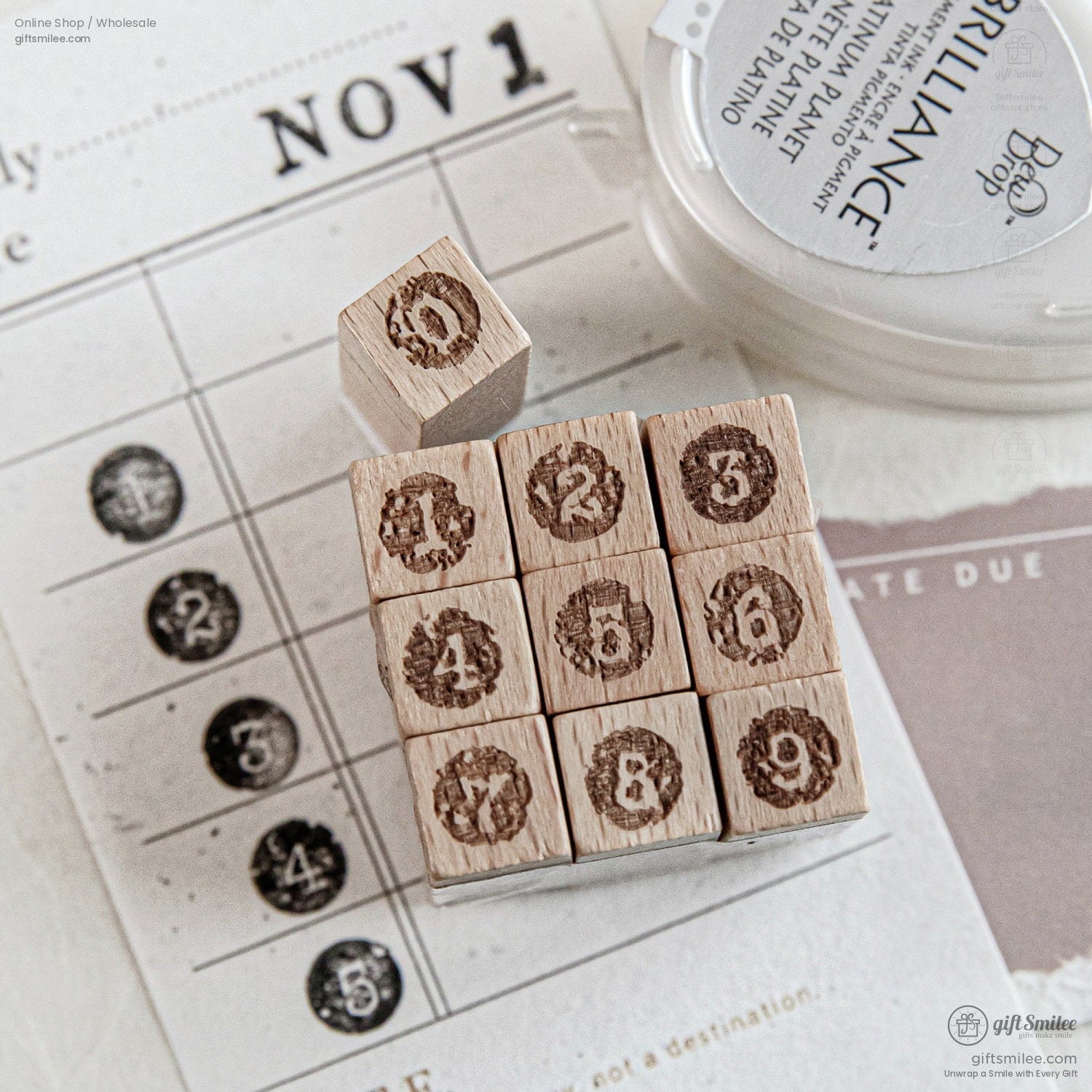 Beechwood Vintage Numeric Series Number Stamp Set | KS-WS-369