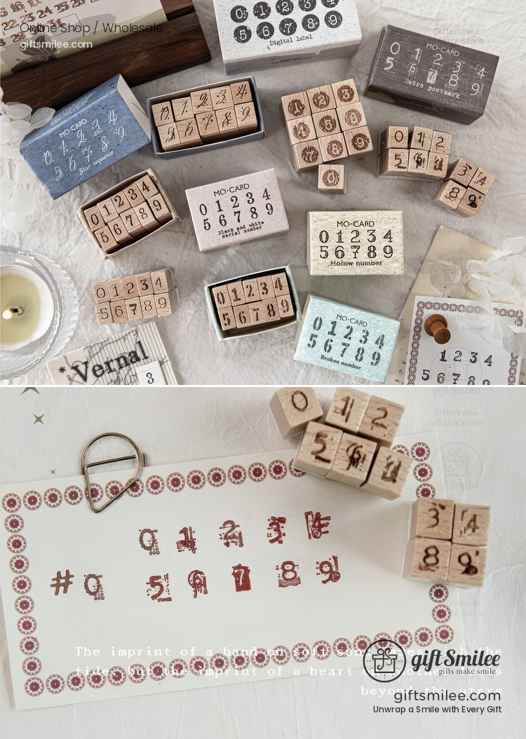 Beechwood Vintage Numeric Series Number Stamp Set | KS-WS-369