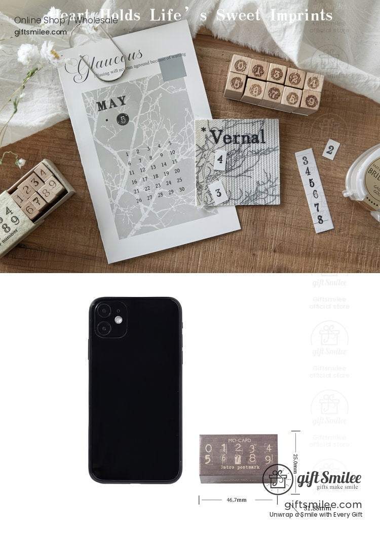 Beechwood Vintage Numeric Series Number Stamp Set | KS-WS-369