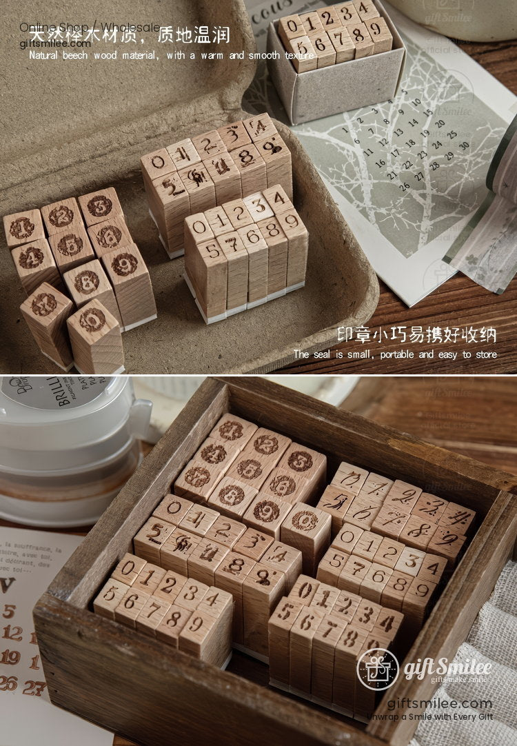 Beechwood Vintage Numeric Series Number Stamp Set | KS-WS-369