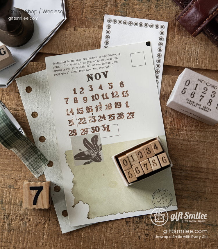 Beechwood Vintage Numeric Series Number Stamp Set | KS-WS-369