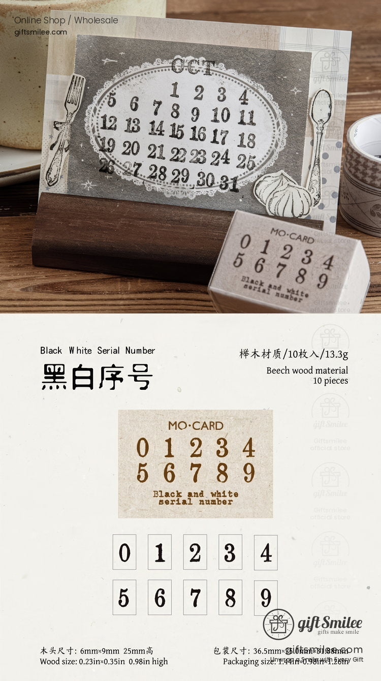 Beechwood Vintage Numeric Series Number Stamp Set | KS-WS-369