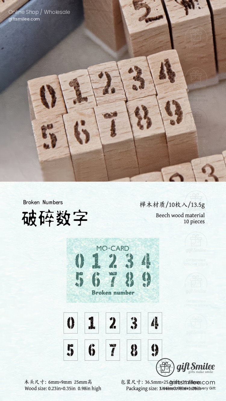 Beechwood Vintage Numeric Series Number Stamp Set | KS-WS-369