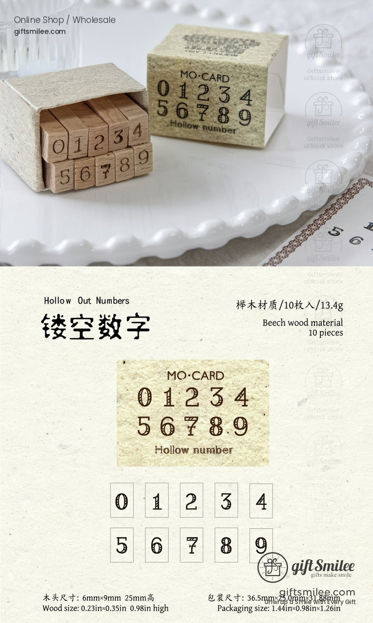 Beechwood Vintage Numeric Series Number Stamp Set | KS-WS-369