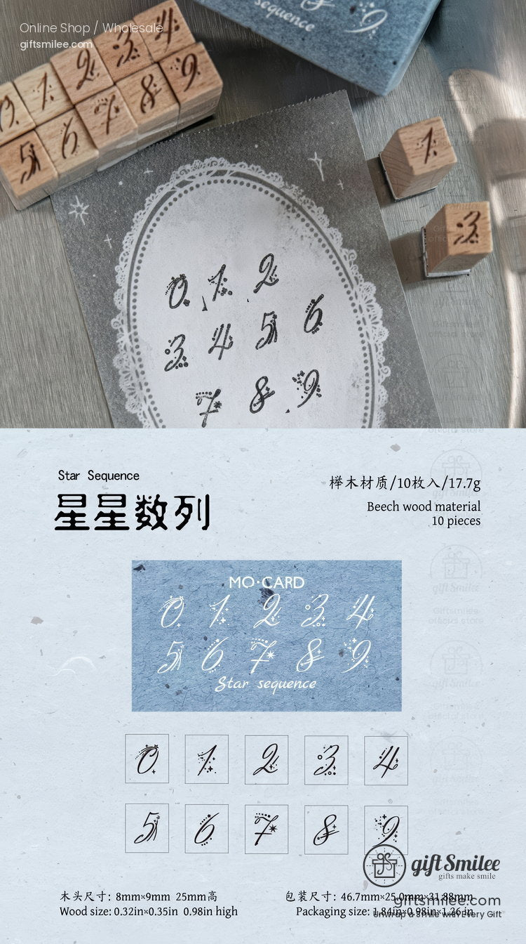 Beechwood Vintage Numeric Series Number Stamp Set | KS-WS-369