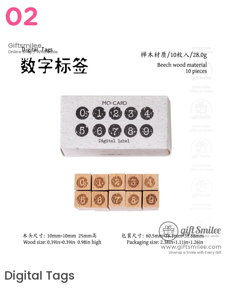 Beechwood Vintage Numeric Series Number Stamp Set | KS-WS-369