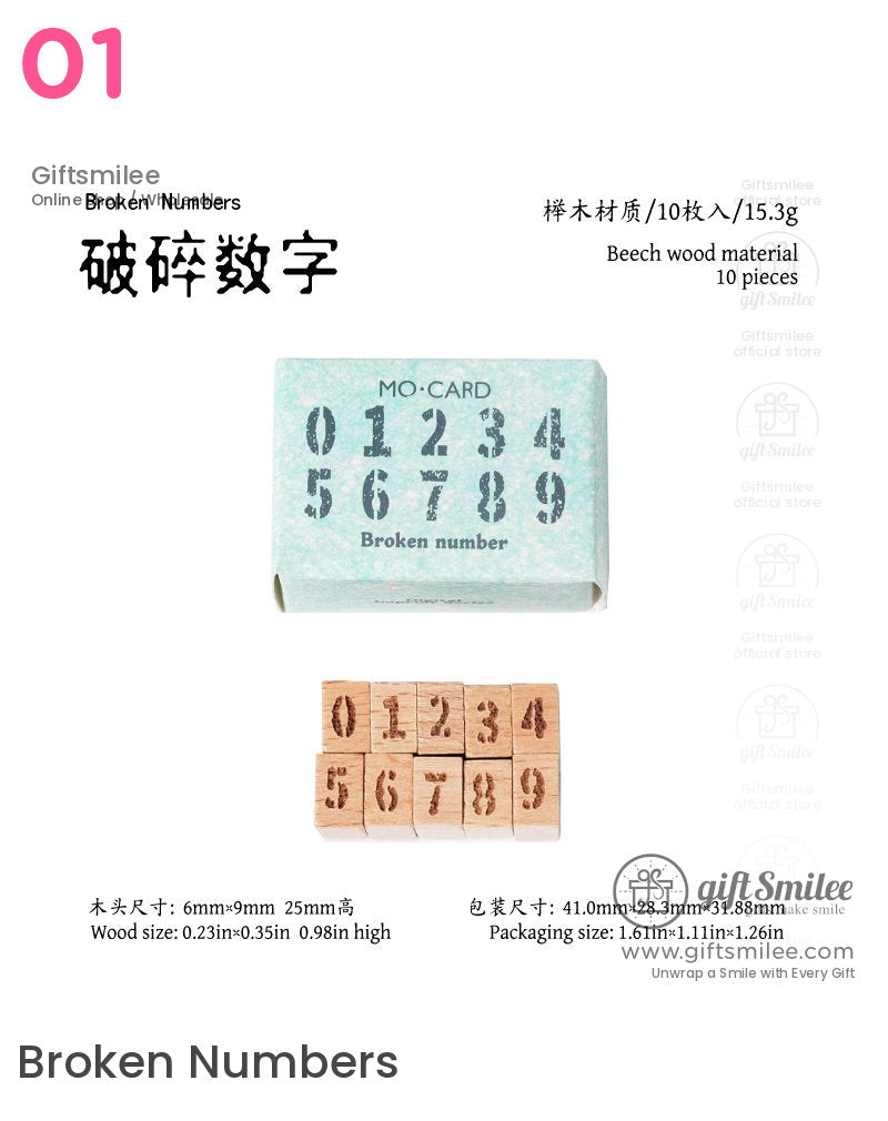 Beechwood Vintage Numeric Series Number Stamp Set | KS-WS-369
