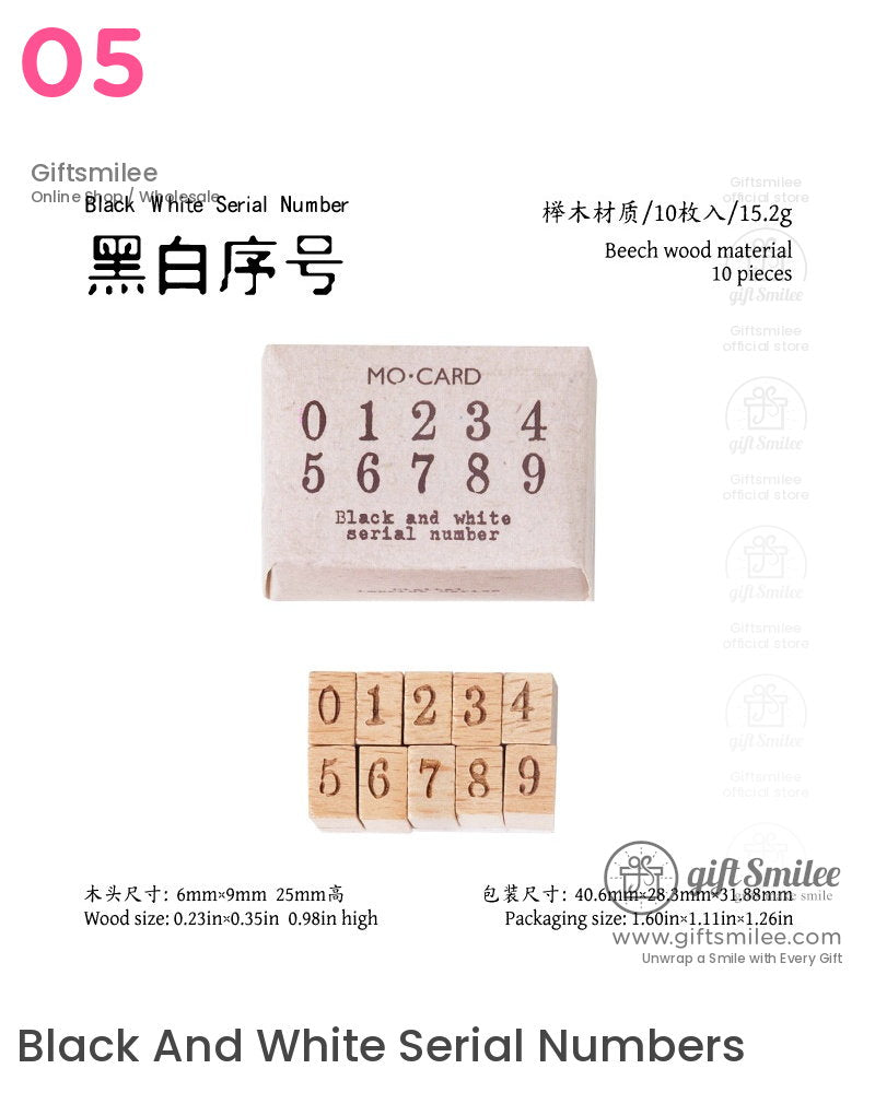 Beechwood Vintage Numeric Series Number Stamp Set | KS-WS-369