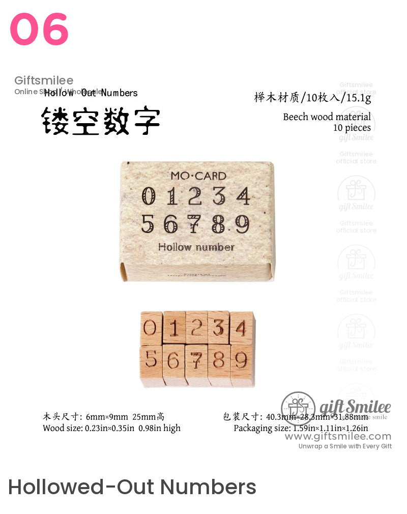 Beechwood Vintage Numeric Series Number Stamp Set | KS-WS-369