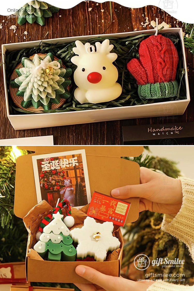 Christmas Practical Deer Scented Candle Set Gift Box Scented Candle Gift Set | KS-WX-021