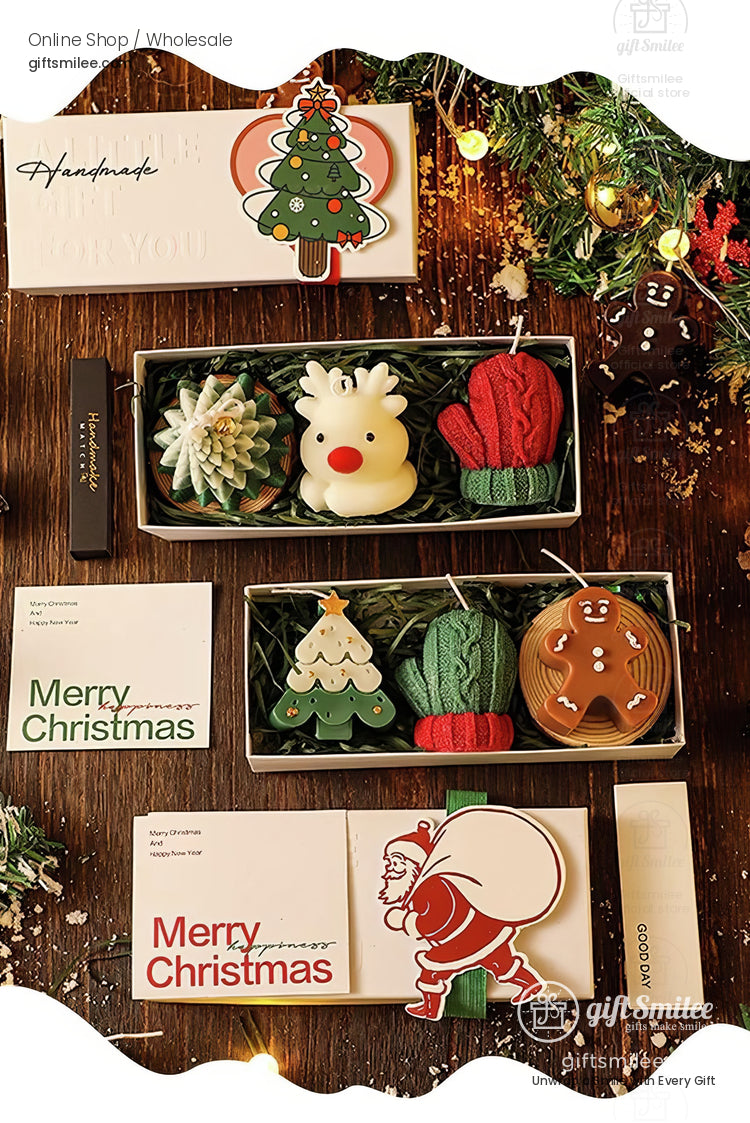Christmas Practical Deer Scented Candle Set Gift Box Scented Candle Gift Set | KS-WX-021