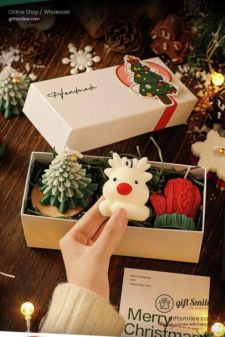 Christmas Practical Deer Scented Candle Set Gift Box Scented Candle Gift Set | KS-WX-021